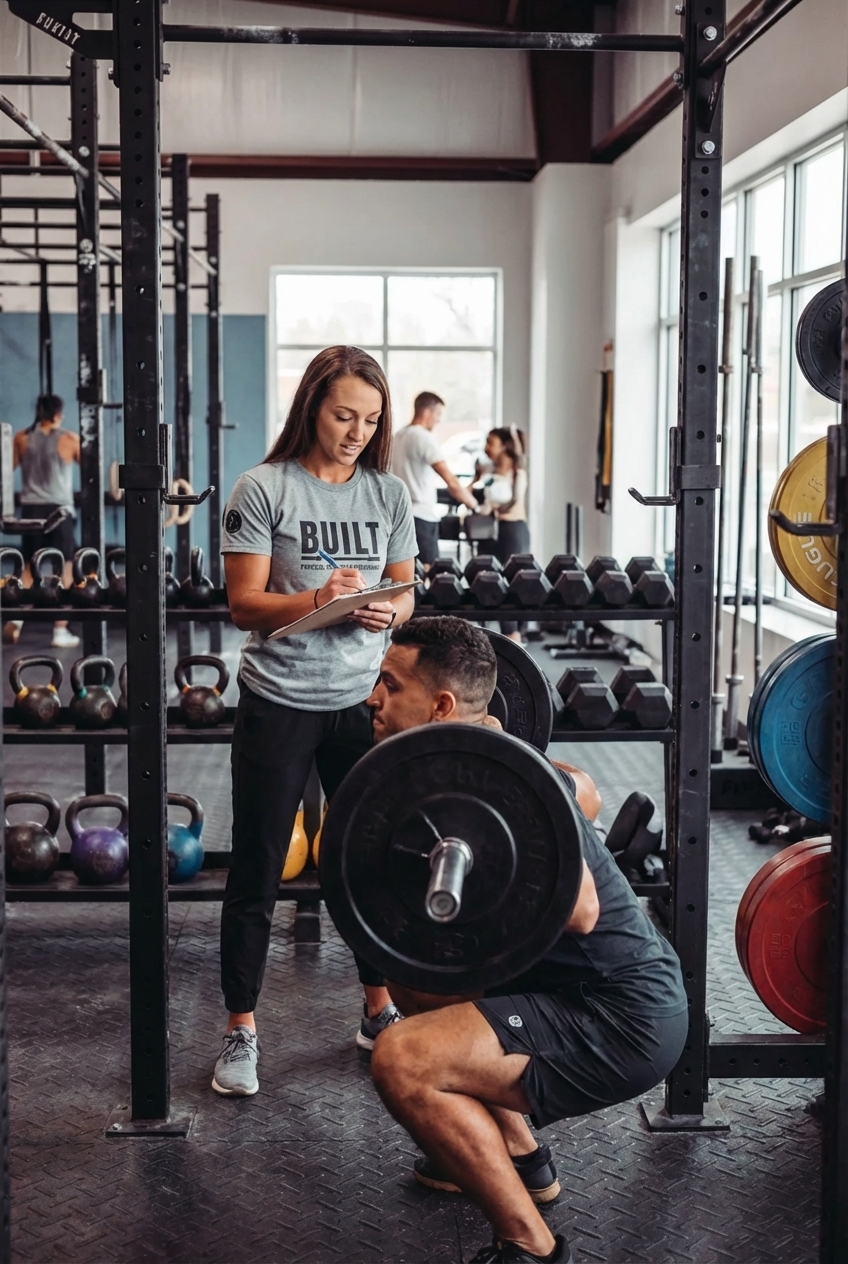 Patient working with a provider at a performance physical therapy clinic in Valparaiso